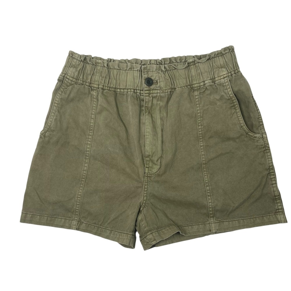 NWT Madewell Pull-On Paperbag Shorts Flatback Army/Olive Green Women's 28 Casual